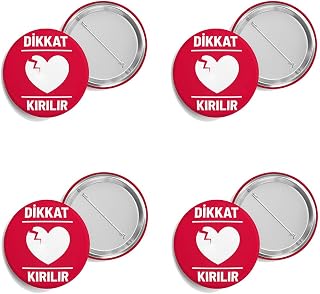 4'lü İğneli Buton Rozet Seti 44 mm – Dayanıklı Metal Rozetler, Çanta, Ceket, Sırt Çantası ve Aksesuarlar İçin