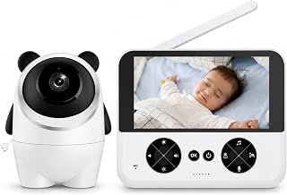 Bebek Güvenlik Kamerası, 2.4 GHz WiFi Canlı İzlemeli Monitörlü Bebek İzleme Kamerası, Tam Renkli Gece Görüşlü Ses Algılamalı Ninni Sıcaklık Göstergeli Akıllı Ev Bebek Odası Güvenlik Kamerası