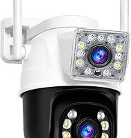6MP Dual Lens WiFi Akıllı Güvenlik Kamerası, 360° Hareketli Dış Mekan IP Kamera, Ethernet WiFi Bağlantılı Beyaz LED IR Gece Görüşlü Çift Yönlü Ses İnsan Algılama IP66 Ev Ofis Bahçe Güvenlik Kamerası — %32 İndirim | Amazon TR Fırsatı