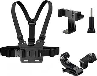 Coverzone Aksiyon Kamera ve Telefon Tutucu Göğüs Askısı, 4 Parça, Gezi Seyahat ve Sürüşlerde Kullanmak için Insta360 X3, X2, X4, X5, ONE RS, GO 3, One X, Evo ile Uyumlu, ZR1130