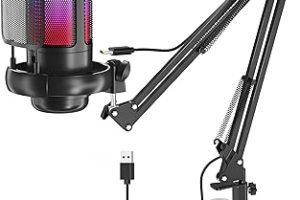 Profesyonel RGB Oyuncu Mikrofonu, Pürüzsüz Net Ses Performanslı Otomatik Değişen RGB Işıklı Akrobat Ayarlanabilir Masa Standlı Uzayabilir Ergonomik Vlogger Yayıncı Podcast Gamer Canlı Yayın Mikrofonu — %23 İndirim | Amazon TR Fırsatı