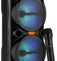Büyük Boy RGB Işıklı Hoparlör, 2x15W Güçlü Bass, Kablosuz Mikrofonlu, 360° Stereo Ses, Bluetooth TWS, USB AUX TF Kart Girişli, Ev Ofis Parti Eğlence Karaoke İçin Güçlü Taşınabilir Bluetooth Hoparlör — %21 İndirim | Amazon TR Fırsatı