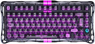 GravaStar Mercury V75 Lite Kablolu, Türkçe Q, Manyetik Switch Gaming Klavye, RGB Işıklı, Transparent Black