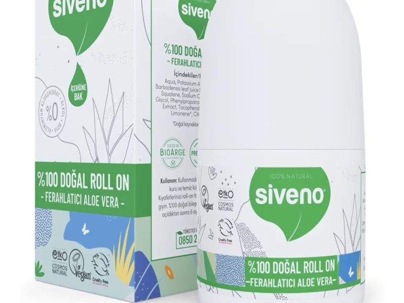 Siveno %100 Doğal Roll-On Aloe Vera Deodorant Ter Kokusu Önleyici Bitkisel Lekesiz Vegan 50 ml