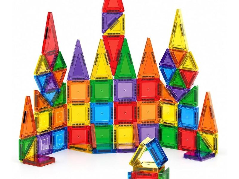 🛍 VARDEM 70 Parça Manyetik Blok Oyuncak Seti, 3.75 cm Mini Mıknatıslı Yapı Oyuncağı, Renkli Şeffaf Manyetik İnşa Blokları, Kale Kule Ev Yapım Seti, Çocuklar İçin Eğitici STEM Oyuncak, CLM10