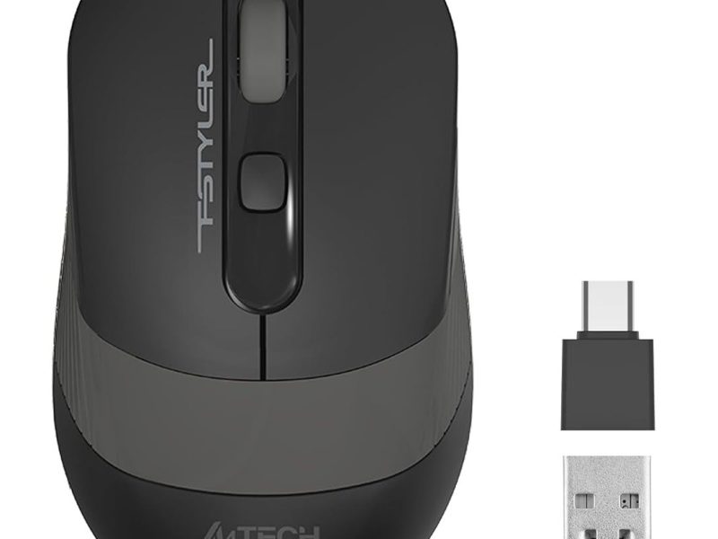 🛍 A4 Tech FG10CS Air2 Silent (Sessiz) 2.4Ghz Optik 2000Dpi Kablosuz Mouse | S.Grey | Şarj Edilebilir| 4 Kademe Çözünürlük | Air Çift Mod | Type-C Adaptör