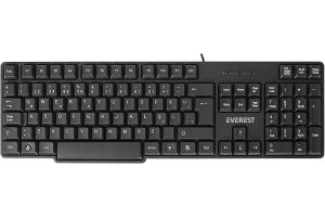 🛍 Everest KB-517U Siyah 2MT Bakır Kablolu USB Q Standart Klavye