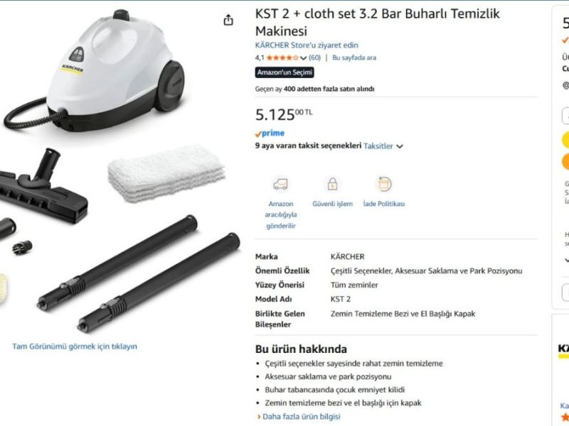 KST 2 + cloth set 3.2 Bar Buharlı Temizlik Makinesi