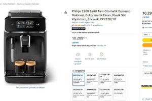Philips 2200 Serisi Tam Otomatik Espresso Makinesi, Dokunmatik Ekran, Klasik Süt Köpürtücü, 2 İçecek, EP2220/10