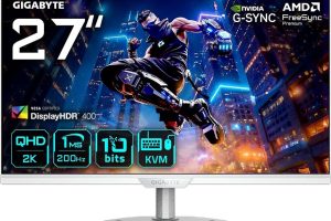 🛍 GIGABYTE M27Q2 QD ICE 27″ QHD SS IPS Gaming Monitör, 200Hz (OC 210Hz) 1ms GTG, 99% DCI-P3, DisplayHDR 400, HDMI 2.0 & DP 1.4 & USB-C (18W PD), Ergonomik Stand