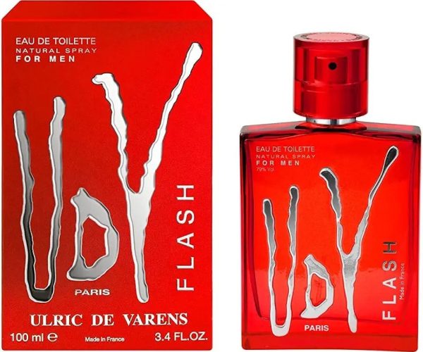 Ulric de Varens UDV Flash – EDT 100ML Erkek Parfüm | Uzun ömürlü koku | Taze aromatik odunsu koku | Günlük giyim | Erkekler için harika bir hediye