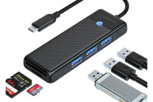 🛍 Orico Type-C to 3.0 TF SD Kart Okuyucu 3 Portlu USB 3.0 Çoklayıcı Adaptör Siyah