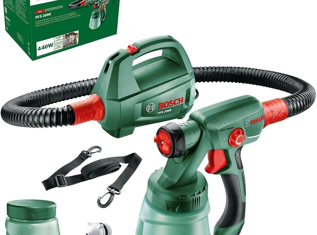 🛍 Bosch Elektrikli Boya Püskürtme Sistemi Pfs 2000 (Vernik, Cila Ve Duvar Boyası Için, Kutuda)