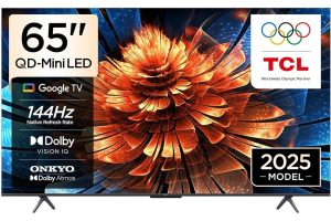 🛍 TCL 65 inç Akıllı TV 65Q6C 4K QD-Mini LED Renkli Quantum Crystal HDR10+ Oyun Google TV, 144Hz Doğal Yenileme Hızı, ONKYO 2.1 Hi-Fi Ses Sistemi, Dolby Atmos, Yapay Zekâ Modu, Game Master