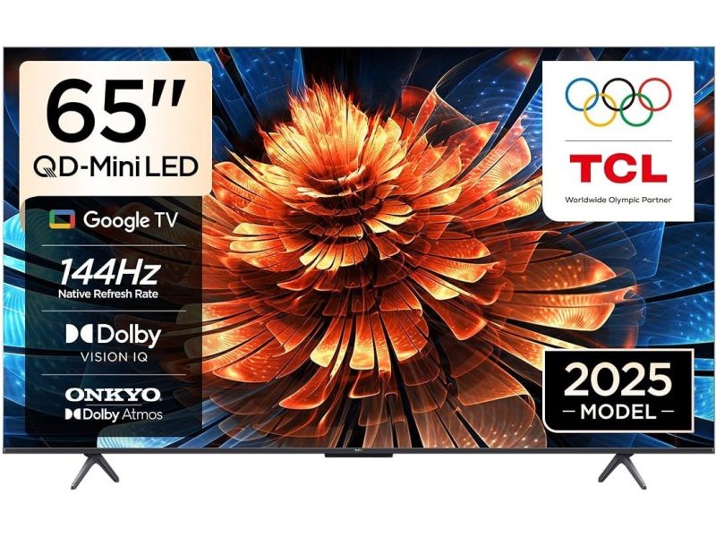🛍 TCL 65 inç Akıllı TV 65Q6C 4K QD-Mini LED Renkli Quantum Crystal HDR10+ Oyun Google TV, 144Hz Doğal Yenileme Hızı, ONKYO 2.1 Hi-Fi Ses Sistemi, Dolby Atmos, Yapay Zekâ Modu, Game Master