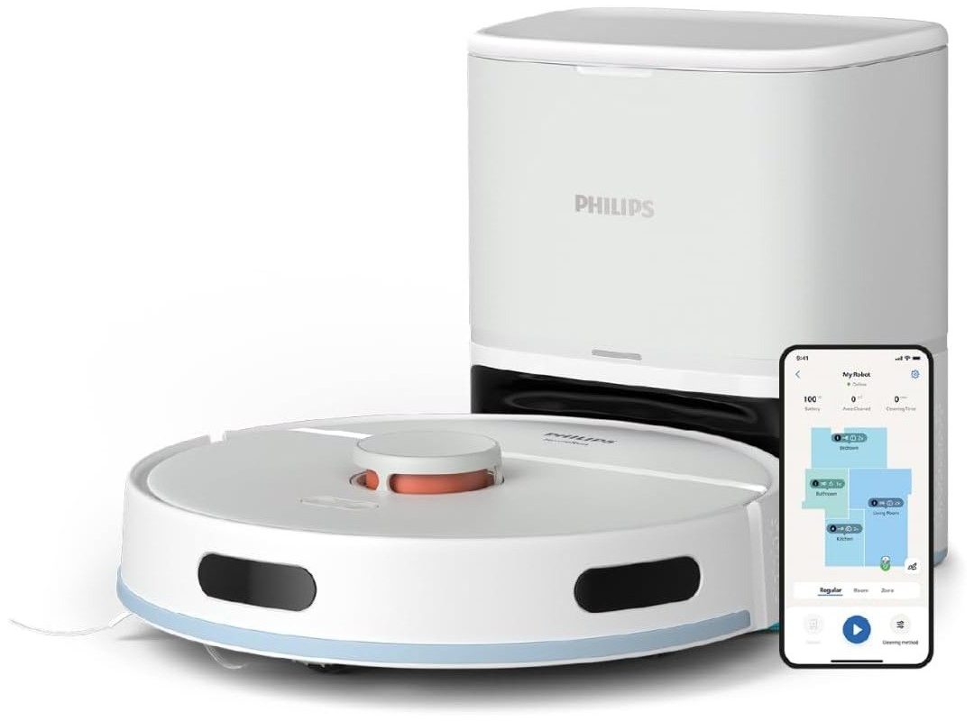 🛍 Philips 2000 Serisi Islak Kuru Moplu İstasyonlu Robot Süpürge, HomeRun Uygulaması, LDS Radar Navigasyon, Beyaz, XU2100/20