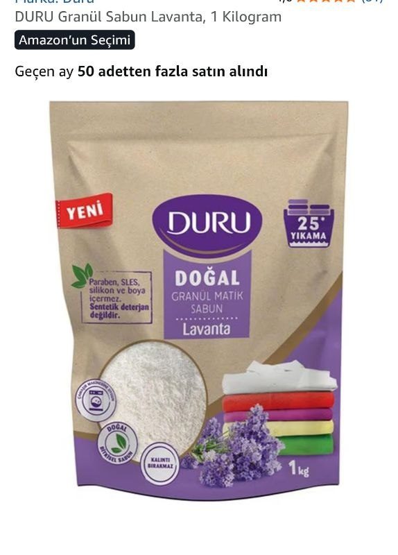 DURU Granül Sabun Lavanta, 1 Kilogram — %33 İndirim