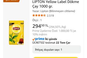 LİPTON Yellow Label Dökme Çay 1000 gr. — %75 İndirim