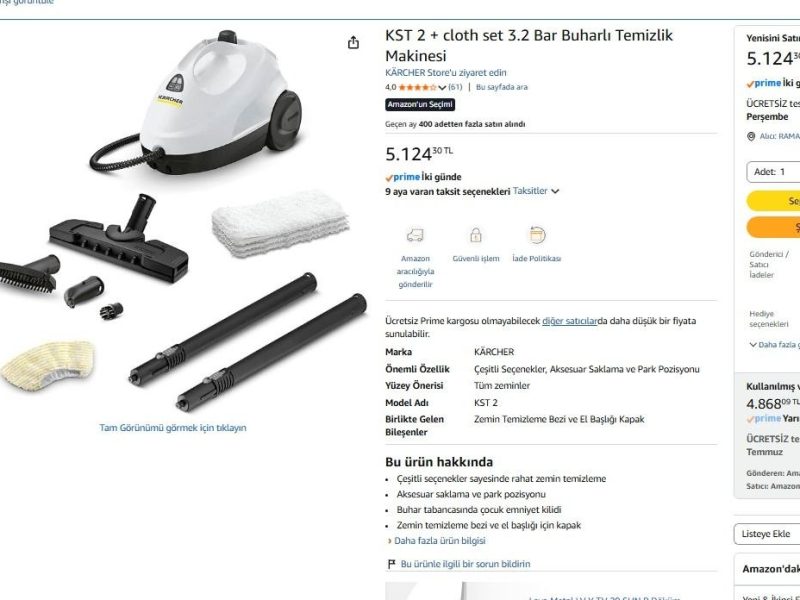 KST 2 + cloth set 3.2 Bar Buharlı Temizlik Makinesi
