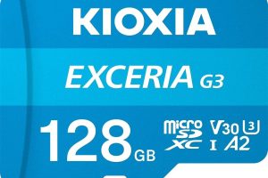 🛍 KIOXIA 128GB Exceria G3 Micro SDXC U1 V30 A2 4K 160/50MB/sn Hafıza Kartı (SD Adaptörlü)