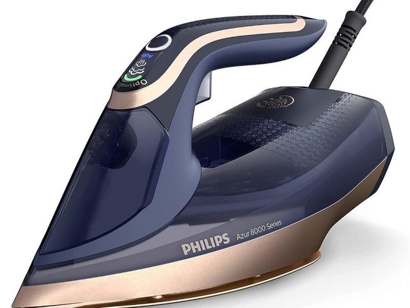 🛍 Philips Azur 8000 Serisi Buharlı Ütü – 85 g/dk Sürekli Buhar, 260g Turbo Şok Buhar, 3000 W, OptimalTEMP Teknolojisi, SteamGlide Elite Taban, Koyu Mavi (DST8050/20)