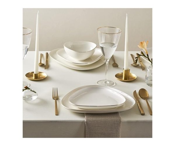 🛍️ Karaca Streamline Üçgen Porselen 24 Parça 6 Kişilik Yemek Takımı
