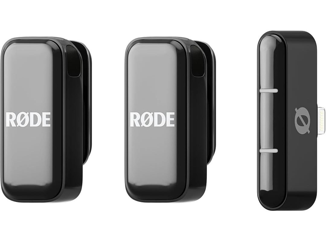 🛍 RØDE Wireless Micro – Akıllı Telefon ve Bilgisayar Uyumlu Kompakt Kablosuz Mikrofon seti, Şarj Kutulu, İki verici, Bir alıcı, Lighting, Siyah