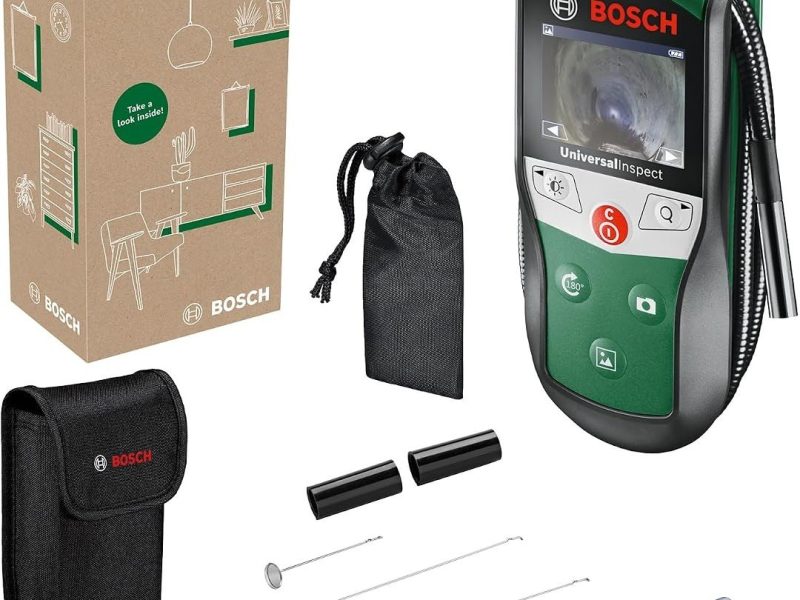 🛍 Bosch Home & Garden UniversalInspect Denetim Kamerası (Kamera Başlığı Çap: 8 mm, Kablo Uzunluğu: 0, 95 M, Renkli Ekran 2, 32″, Geri Dönüştürülmüş Karton Kutu)