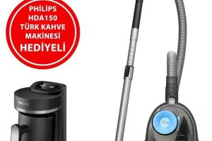 Philips BXA0058/00 XB2142/10 Toz Torbasız Süpürge + HDA150/161 Türk Kahve Makinesi Hediye