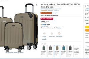 Anthony Jackson Ultra Hafif ABS Valiz TRION (Koyu Haki, 3’lü Set)