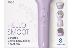 Philips Epilatör Serisi 9000, Kablosuz, Islak ve Kuru Kullanım, ProGuide, LED Işık, 32 Cımbız, BRE728/05