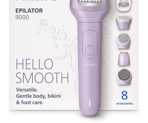 Philips Epilatör Serisi 9000, Kablosuz, Islak ve Kuru Kullanım, ProGuide, LED Işık, 32 Cımbız, BRE728/05