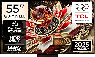 🛒 TCL 55 inç Akıllı TV 55Q7C 4K QD-Mini LED Renkli Quantum Crystal HDR, 2600 nit Parlaklık, Oyun Google TV, 144Hz Doğal Yenileme Hızı, Bang & Olufsen Ses Sistemi, Dolby Atmos, Game Master (2025 Modeli) — %8 İndirim