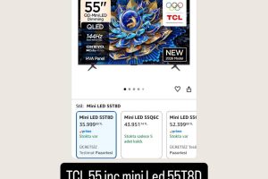TCL 55 Inç Akıllı TV 55T8D 4K Mini LED 144hz Google TV