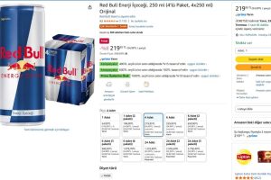 Red Bull Enerji İçeceği, 250 ml (4’lü Paket, 4×250 ml) Orijinal — %91 İndirim