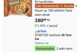 Eti Topkek Portakallı Kek 40 g x 24 Adet
