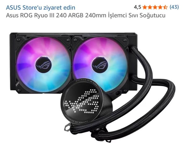 Asus ROG Ryuo III 240 ARGB 240mm İşlemci Sıvı Soğutucu