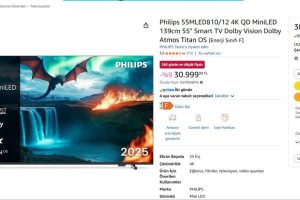 Philips 55MLED810/12 4K QD MiniLED 139cm 55″ Smart TV Dolby Vision Dolby Atmos Titan OS [Enerji Sınıfı F]