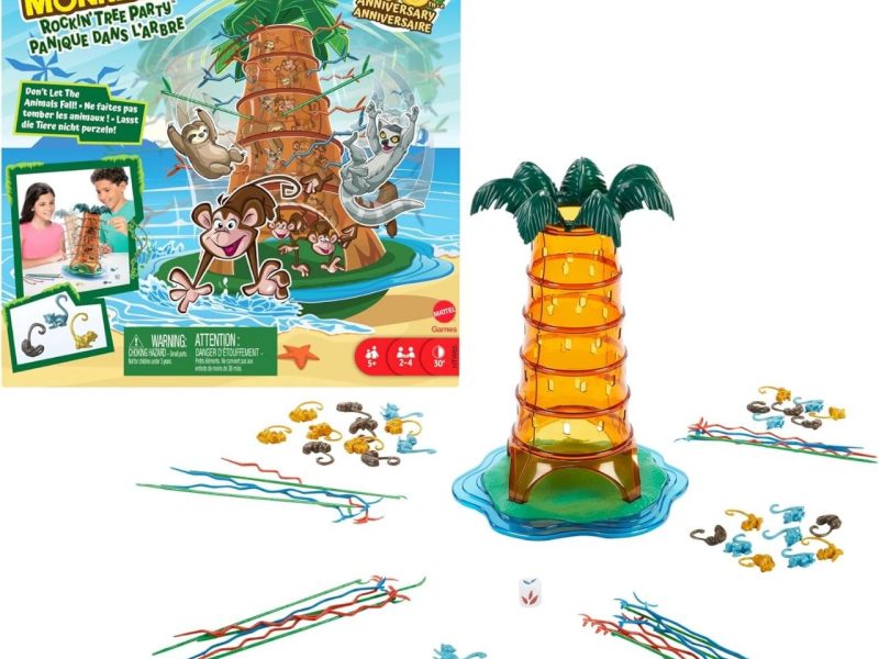 Mattel Games Tumblin’ Monkeys 25. Yıl Özel Kutu Oyunu Çocuklara ve aile ile arkadaşlarla geçen akşamlara yönelik Tumblin’ Monkeys 25. Yıl Özel Kutu Oyunu HTW65