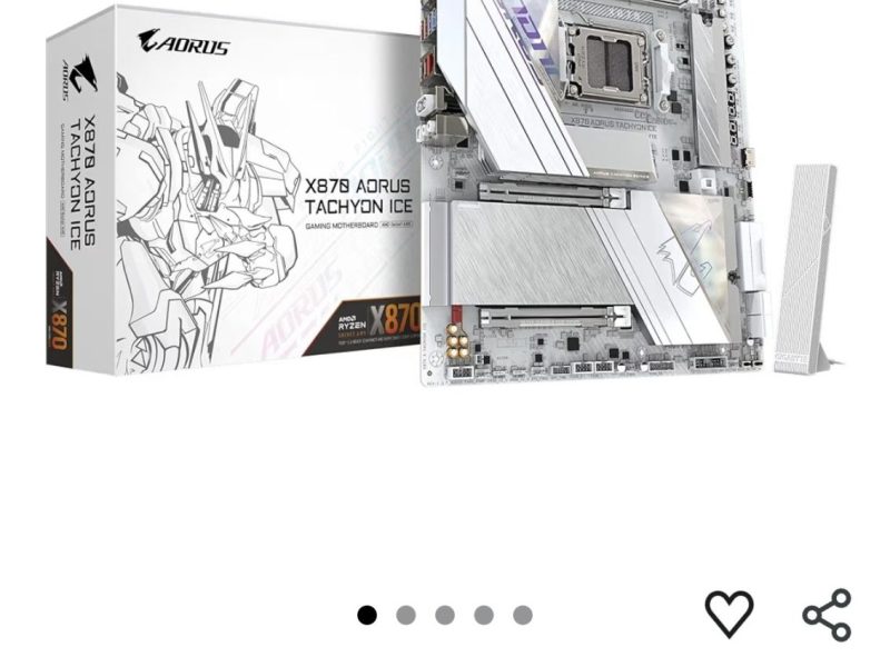 GIGABYTE X870 AORUS TACHYON ICE AM5 DDR5 8600MHz+(OC) PCIe 5.0 Çift M.2 USB4 WiFi 7 2.5GbE LAN ATX Anakart
