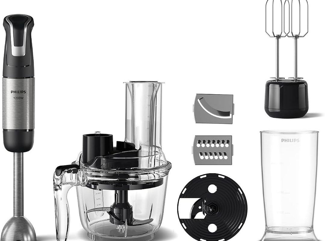 🛍 Philips 5000 Serisi El Blender – SpeedTrigger Kontrolü, 1200W Motor, Paslanmaz Çelik Bıçaklar, Bebek Maması Hazır, Mikser ve Gıda İşlemci Aksesuarları (HR2695/01)