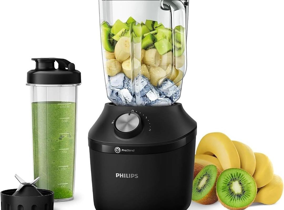 🛍 Philips 3000 Serisi ProBlend Crush Teknolojili Blender – 600 W Güç, 2 L Cam Sürahi, 2 Hız + Pulse, Titreşim Önleyici Taban, Siyah (HR2291/41)