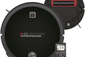 Hoover H-GO 300 HYDRO 2si1 Arada Akıllı Robot Süpürge, Süpürme ve Paspaslama, 350 ml Hazne, 120 dk Pil Ömrü, 18 V Siyah