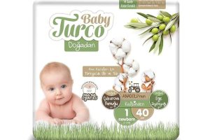 🛍️ Baby Turco Doğadan 1 Beden Newborn Bebek Bezi (1 x 40 Adet)