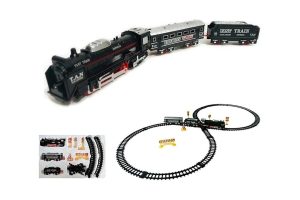 🛍️ Giffy / 23 Parça Işıklı Klasik Tren Seti 96Cm 3 Farklı Ray Modeli Pilli Retro Tren raylı oyuncak full fonksiyon çocuklar için eğitici