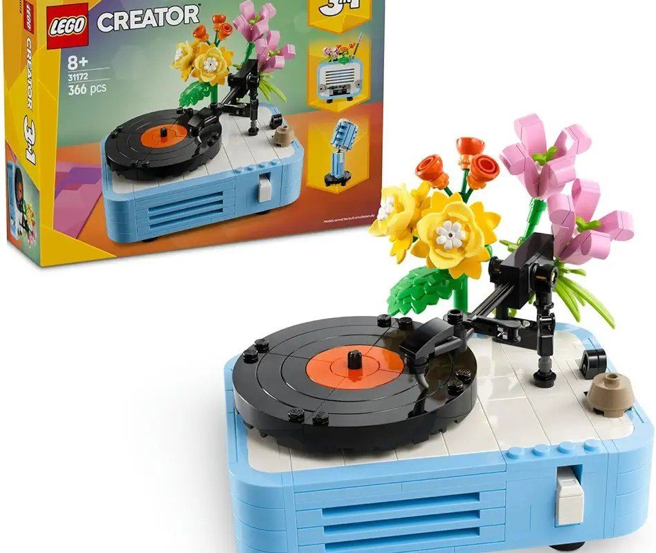 LEGO Creator 3’ü 1 Arada Çiçekli Pikap 31172-8 Yaş ve Üzeri Kız ve Erkek Çocuklar için Radyo ve Mikrofona Dönüşebilen Yaratıcı Oyuncak Yapım Seti, Müzik Oyuncakları Yaratıcı Hediye Fikri (366 Parça)