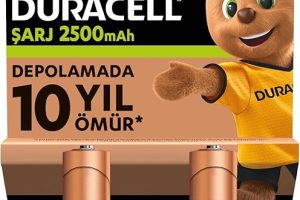 (%19.92) Duracell Şarj Edilebilir AA Kalem Pil (2’li Paket), 2500 mAh NiMH, Önceden Sarj Edilmiş, Şarj Edilebilir pilimiz
