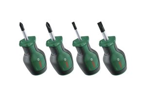 🛍️ Bosch Tornavida Güdük Seti 4 Parça (Sıkı Alanlarda Sabitlemek için Kompakt Tornavidalar; PH/SL; S2 Çelik; Yüksek Tork; Renk Kodlu; Manyetik Uç; Ergonomik Yumuşak Tutuş)