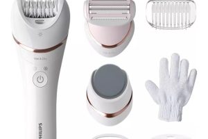 Philips Epilasyon Cihazı, Islak ve Kuru Kablosuz Kullanım, LED Işık, Ekstra Geniş Başlık, Hassas Bölge Başlığı, Pedikür Ayak Törpüsü, 6 Aksesuar Dahil, Beyaz Renk, BRE730/05