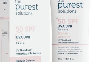 The Purest Solutions Lekeli Ciltler İçin Antioksidan Destekli Güneş Kremi, 50+ SPF UVA/UVB Blemish Defense, Antioxidant Protection